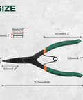 9 Inch Angle Tip Lock Ring Pliers With Hole For Transmission And Brakes Circlip Retaining Ring Pliers Flat Nose Black Oxide Finish.