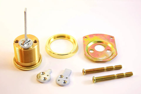 Top Notch Rim And Mortise Cylinder Brass Finish Dual Use One And One Eighth Inch Includes Two Keys And Security Card Key Copy Restricted