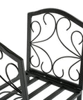 Compact 17 Inch Firewood Rack For Indoor And Outdoor Use Built To Last Wrought Iron Frame close-up of decorative design elements