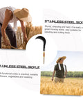Multi Purpose Manganese Steel Garden Tool With Wooden Handle For Grass Cutting, Weeding, And Harvesting, Durable And Comfy