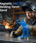 Heavy Duty Welding Holder With Strong Magnetic Base For Stable MIG Torch Stand and Workbench Bracket Anti Slip Grip For Precision Fabrication Jobs In The Shop Or At Home.