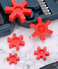 uxcell L090 jaw coupling inserts, 4 red urethane solid center inserts for L-jaw couplings.