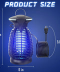 Outdoor Bug Zapper With 4200V High Voltage Insect Killer Waterproof LED Light For Mosquitoes Flies And Gnats, 13-inch tall