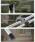 Foldable Clothes Drying Rack Portable Laundry Stand Sturdy Hanging Bars Compact Airer For Apartments Dorm Rooms Closets Quick Dry Setup Zero Fuss Easy Everyday Storage features premium stainless steel material and non-slip foot pads.