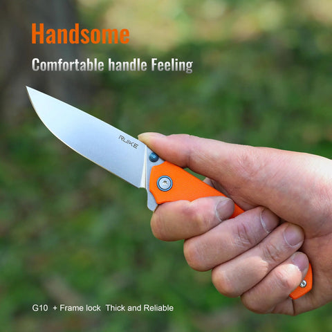 Person holding Your Go To Everyday Carry Folding Pocket Knife With 3.39 Inch 14C28N Blade, G10 Handle, Deep Carry Clip in hand