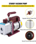 Heavy Duty 1/3Hp Hvac Vacuum Pump With 4.5 Cfm Single Stage Rotary Vane For Air Conditioning Refrigerant Recovery And Leak Testing Ultimate 5Pa Performance showing strong copper motor and aluminum housing.