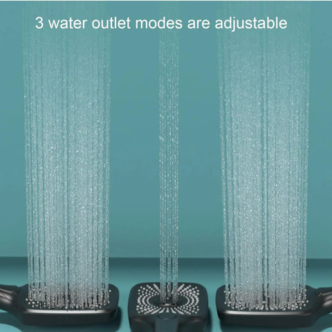 CUTPOIY Hot and Cold Shower Faucet Set Rain Exposed Pipe Shower Knobs Handle 3Function Tub Spout Shower System showing 3 adjustable water outlet modes.