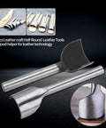 Half Round Leather Punch Cutter Set 7 Piece DIY Leather Craft Tool for wallets and belts with semicircle steel end view