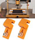 Awesome Hamwesh Low Profile Tiger Claw Clamps Made From Tough 6063 Aluminum For T Track Workbenches And CNC Router Machines With Serrated Grip And Wrenches Included For Solid Side Pressure Holding displayed on a CNC router setup.