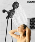 Two In One Shower Valve With Trim Kit Matte Black Shower Head And Handle Set For Bathroom High Pressure Brass