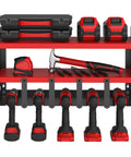 Power Tool Organizer Wall Mount With 5 Drill Slots Storage Rack And Cordless Drill Charging Station Large Garage Tool