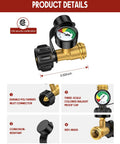 Color Coded Propane Tank Gauge Level Indicator For 5 To 40 Lb Tanks Easy Read At A Glance With Green Yellow Red Zones No Guesswork For Grill Heater Fryer Camper And Outdoor Cooking On The Go brass gauge with CSA certification