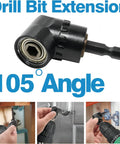 Impact Grade Driver Sockets Adapter Extension Kit with 105 Degree Right Angle Drill Bit Set for Pneumatic or Electric Screwdrivers