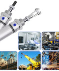 16mm Bore Pneumatic Cylinder With 50mm Stroke, Double Acting Single Rod, Comes With Y Connector And Two Quick Fittings shown