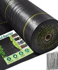 Heavy Duty Weed Barrier Fabric 6ft By 100ft Permeable Ground Cover For Gardens And Landscaping 3.5oz Woven with staples visible