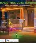 Smart LED Round Bollard Lights With App Control And Alexa Ready Low Voltage 12V 3W RGB Color Changing Outdoor Path Lights