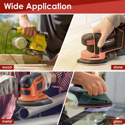 Heavy Duty Mouse Sander Replacement Pad With 30 Hook And Loop Sandpaper Sheets In 40 To 240 Grit For Detail Sanders and woodworking applications.
