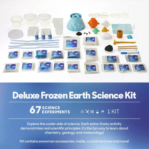 Frozen Earth Science Kit 67 Experiments For Kids 8 Plus Snow Crystals Slime Ice Explosions Polar Chemistry Lab STEM Set contents