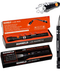 Magnetic Pickup Tool With Telescoping Flashlight And Extendable Magnet Stick Three Bright LED Lights For Tight Corners Includes Eight Batteries A Perfect Gift For Him Dad Boyfriend Men On Birthdays Or Fathers Day displayed in packaging