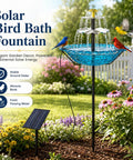 Solar Fountain Bird Bath For Outdoor Backyard Yard Metal Bird Bath Bowl On Stake 1.45 Gal Water Dispenser For Birds