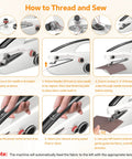 Step-by-step guide on using Portable Handheld Sewing Machine With Two Speeds Heavy Duty Mini Stitcher Kit for beginners.