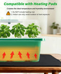 5 Pack Seed Starter Trays Kit With Clear Humidity Dome And Base Indoor Greenhouse Propagator with growing plants inside