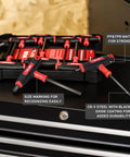 14 Piece Hex Key Set With T Handle Long Arm Allen Wrenches SAE And Metric, heavy duty torque, non slip grips displayed in box