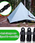 Heavy Duty Lock Grip Tarp Clips 30 Pcs Multipurpose Fix Clamp For Awnings Camping Tents shown with a pitched tent outdoors
