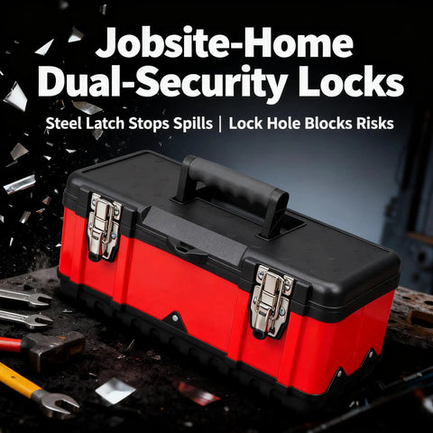 Badass Portable Tool Organizer Case Featuring Heavy Duty Plastic Build Removable Storage Tray And Sure Grip Handle Perfect For Tackling Garage Shop Or Car Trunk Jobs With Ease, 15.55 x 7.09 x 6.69 inches.