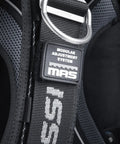 Close-up of Wing Style Scuba BCD With Aquawing Plus One Size Unisex showing modular system and adjustable shoulder strap.