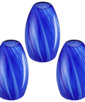 Blue hand-blown glass shades for Adjustable Two Pack One Light Indoor Mini Hanging Pendant Lamps In Polished Nickel Finish