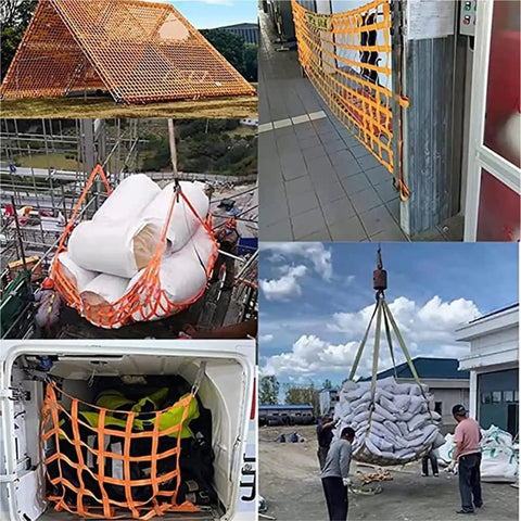 Heavy Duty Helicopter Lifting Net For Industrial Cargo Rigging, tough nylon polyester sling used for lifting oversized cargo.