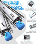 Heavy Duty 20 Inch Drawer Slides Full Extension Locking Ball Bearing Rails For Side Mount Cabinets 250 LB Load Capacity 53mm Width With Lock Built Tough Steel For Smooth Quiet Drawers visible with non-slip guard and carbon steel ball system