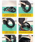 Step-by-step installation of 20x4 Fat Bike Tire with beefed-up armor protector for E-bikes and gravel rides.