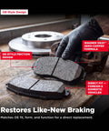 Ceramic Front Disc Brake Pad Set For Hyundai Sonata OE Style That Restores Like New Braking Quiet Operation With Noise Reducing Shim