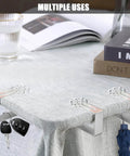 Heavy Duty Tablecloth Clips For Outdoor Tables 10 Pack Windproof Stainless Steel Clips Clamp Set on table corner with books