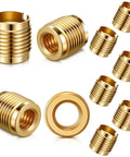Durable Brass Threaded Inserts For Wood With Three Eighths By Sixteen Internal Threads Dual Thread Nutserts, pack of ten