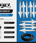 Beefy Heavy Duty Batting Cage Stake Down Kit For Secure 70 Ft Frames Zinc Galvanized Ground Anchors For Baseball And Softball Nets