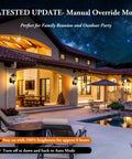 16 Inch 2 Pack Large Motion Sensor Outdoor Wall Lights on luxury villa facade at night showcasing dusk to dawn feature