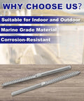 Left And Right Handed One Eighth Inch Cable Swage Lag Screws T316 Stainless Deck Railing Hardware For Wood Posts on table