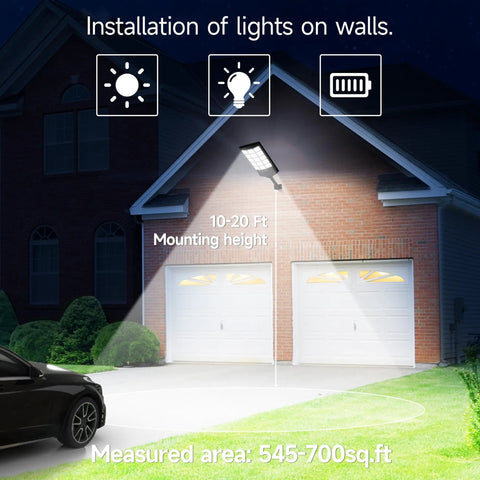 Installation guide for Straight Up Knockout Solar Flood Lights Outdoor Waterproof Motion Sensor Remote Daylight 6500K.