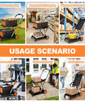 Collapsible Shopping Cart With Two Storage Crates And Two Tie Down Straps, 200 Pound Capacity Wheeled Grocery Cart, in various usage scenarios such as camping, shopping, and delivery.