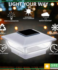 7 Lumen Solar Post Cap Light For 4x4 Wood Posts And 4x4 Or 5x5 PVC Posts White Four Pack Outdoor Garden Yard Pathway Lighting Dope
