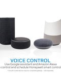 Smart speakers showcasing compatibility with Alexa and Google Assistant for Z-Wave Smart Light Switch With Smart Rocker control.