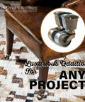 Vintage Solid Brass Square Cup Caster Wheels For Antique Furniture Restoration With Smoother Than Butter Roll Rock Hard Durability And Straight Up Classic Charm on a stylish chair