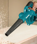 Flexible Rubber Blower Nozzle With Snap-On Attach used to blow wood dust in workshop, ideal for 123245-4 Ub1103 Blower and similar models