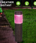 Smart LED Round Bollard Lights With App Control And Alexa Ready Low Voltage 12V 3W RGB Color Changing Outdoor Path Lights, wet weather