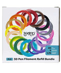 Colorful 3D pen filament refills display, 1.75mm PLA, 320 feet, 20 colors, compatible with SCRIB3D, PIKA3D, MYNT3D, not 3Doodler Create