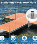 Heavy Duty Dock Base Plates 4 Pack For Floating Docks Stationary Foot Plates For Posts Pipes And Legs Metal Construction Durable