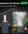 12 Pack 1 Inch Heavy Duty Air Stones Deliver Hella Fine Bubbling To Your Home Setup Perfect For Aquariums Hydroponics And Fish Tanks Keeps The Tank Crisp Every Single Day - close-up of an air stone in an aquarium.